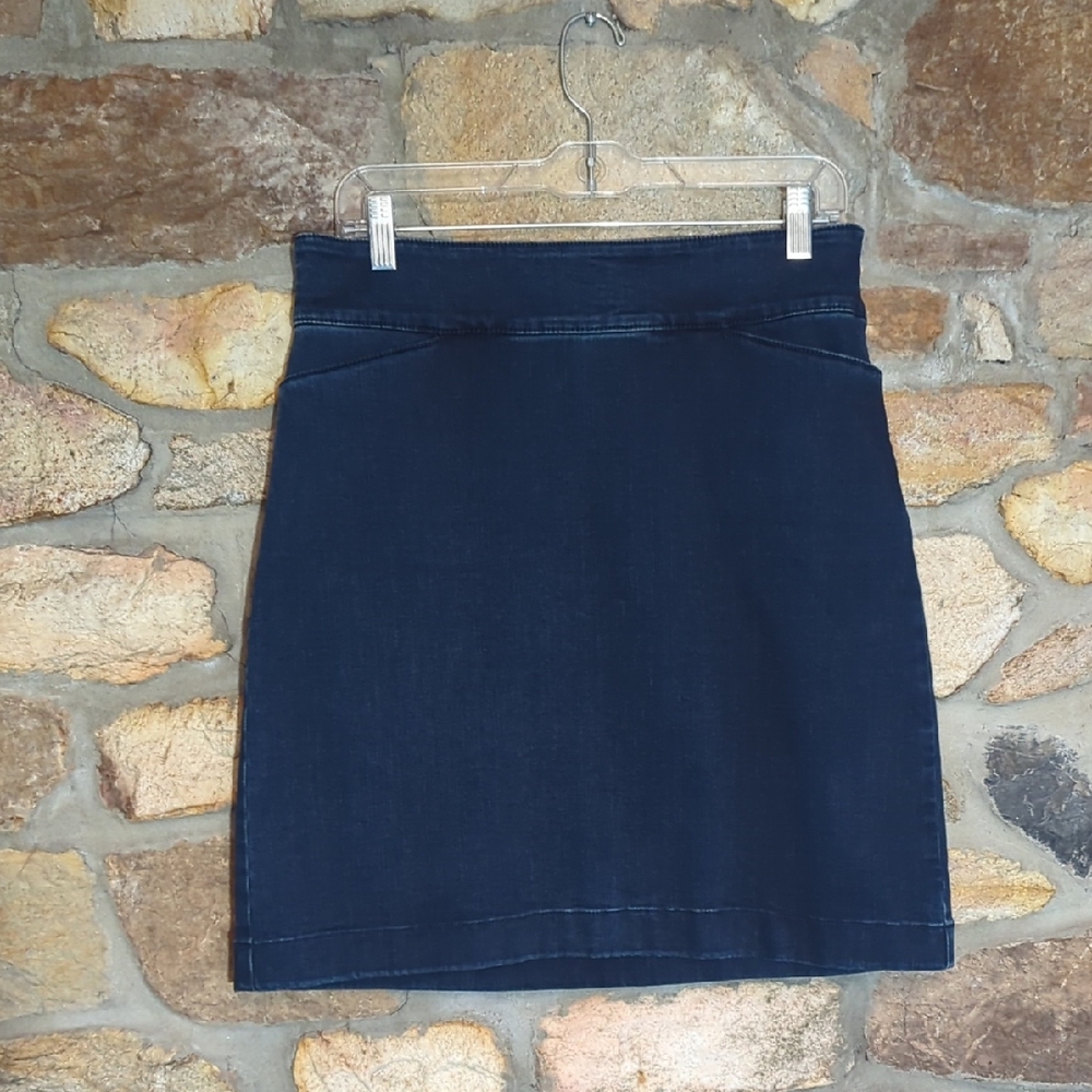 Talbots Dark Blue Stretch Denim Pencil Skirt
